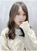 ふんわりAラインウェーブ_マロンベージュかきあげロング_8138