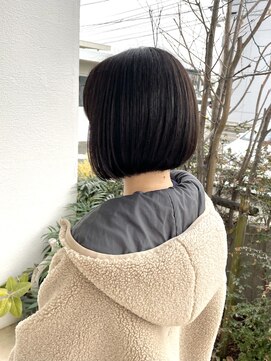 ヘアー ホスピタル ソアン(hair hospital soan) ミニボブ☆顎ライン☆オリーブカラー