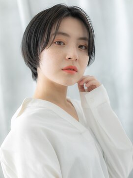 ドクターズ サロン ラブ(Dr's Salon LAB) センターパートアッシュブラックショートボブn古河20代30代40代