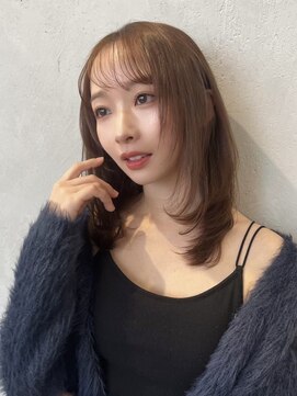 ノイ(noi) 顔周りレイヤーカットくびれヘアミルクティーベージュカラー