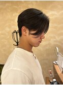 メンズヘア コンマヘア 刈り上げなし 韓国ヘア センターパート