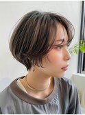 イメチェン 外はね ボブ 美髪 ワイドバング ブルーブラック