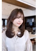 小顔レイヤー×韓国風×艶カラー×美ロング×顔まわりレイヤー