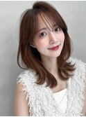 小顔カットうるツヤイメチェンサイドバングレイヤーカット