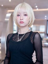 ハバナ 新宿(HAVANA)&nbsp;切りっぱなししボブレイヤーボブベージュカラー髪質改善艶髪小顔