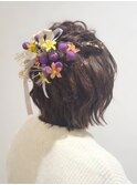 ヘアセットヘアアレンジ生花成人式入学式卒業式入園式