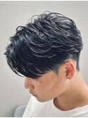 フェザーパーマサーフカール刈り上げセンターパート