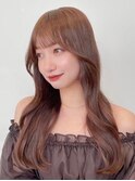 顔周りレイヤーカットくびれヘアミルクティーベージュカラー韓国