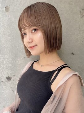 ロンド 銀座(Lond) ☆春日☆縮毛矯正ミルクブラウンダウンバングダークパープル15