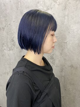 ルーツアイリー 心斎橋(ROOTS IRIE) 10代20代30代◎大人耳掛けボブ×ディープブルージュ