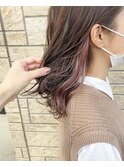 インナーカラー ピンクカラー イヤリングカラー