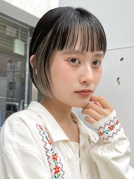 サンク 原宿 表参道(cinq) 前髪インナーカラーフェイスフレーミングミルクティーベージュ