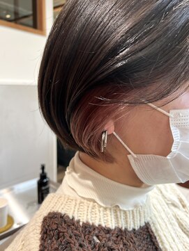 バブ バイネオリーブ(Bab by neolive) インナーカラー☆ピンクベージュ　ショートボブ