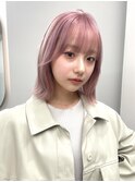 【LICCA NOE】ハイトーンピンク+ぱつっとボブ