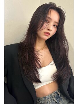 ランズ(LANDS) ラベンダーブラウン レイヤーカット 【韓国ヘア 大阪 梅田】