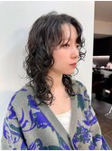 レイヤーカットロングウルフパーマ前髪なしレイヤーボブ