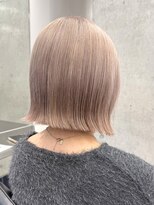 サンクプロジェクト(cinq PROJECT) ハイトーン切りっぱなしショートボブホワイトブロンドベージュ