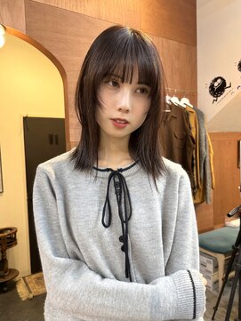 チャプター 問屋町(chapter) 透明感ケアカラーブラウン顔まわりミディアムレイヤーカット韓国