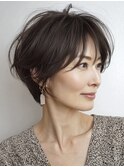 大人ショート 白髪ぼかし 脱白髪染め 白髪染め 40代50代60代
