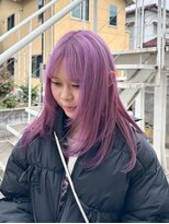 アフターニュース 新潟(afternews)&nbsp;ピンクバイオレット/ケアブリーチ/ダブルカラー/レイヤー/新潟