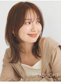 小顔魅せくびれミディアムレイヤー大人ワンホン韓国