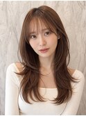 ワンホンレイヤ ー×ダークブルー[デジタルパーマ/ボブ/韓国]