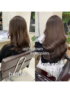 リア 大阪梅田(Ria) ～アッシュブラウン　シールエクステ70本～【Ria 大阪 梅田】