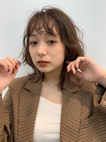 透明感,小顔ウェーブオリーブベージュカラー[表参道/表参道駅]
