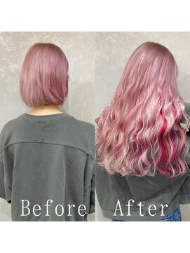 あるじゃんすー さいたま店 ベイビーピンクカラー#シールエクステ#ニュアンスカラー#大宮