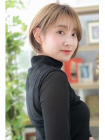 カバーヘア ブリス 大宮西口(COVER HAIR bliss)&nbsp;ハイトーンカラー韓国風前下がりマッシュボブa大宮10代20代30代!