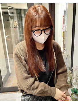 ラミエバイメルト 下北沢(lamie by melt) 毛利/艶髪暖色カラーブリーチなしオレンジベージュ10代20代人気