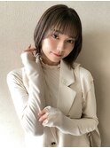 TLUUS前髪パーマグレーベージュレイヤーロングアッシュカラー