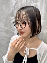 ロンド ストラーダ 心斎橋(Lond strada)&nbsp;マチルダボブ×インナーグレージュ【髪質改善/縮毛矯正】