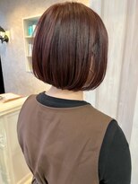 キャアリー(Caary)&nbsp;福山人気内巻きボブ外ハネピンクブラウン大人かわいい前髪あり