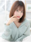 シースルー前髪韓国風ことりベージュ小顔ロブc5越谷20代30代40代