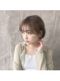 大人ショートイメチェンヘアスタイルワイドバング