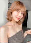 アプリコットオレンジくびれヘアハイライトカラー夏