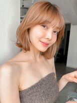 キリ 表参道(kyli)&nbsp;アプリコットオレンジくびれヘアハイライトカラー夏