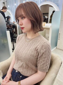 ネモネ バイ ミリー 梅田茶屋町(nemone by milly) 大人ヘア外ハネ×ミルクティーベージュカラー