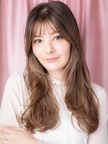 カバーヘア ブリス 北浦和(COVER HAIR bliss)&nbsp;ピンクベージュハイライト韓国風巻きロングY北浦和20代30代40代