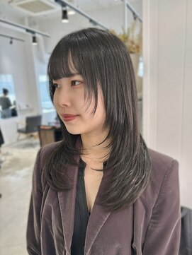 ビューバイネオリーブ 用賀店(Beau'r by neolive) ミディアムヘア暗めカラーグランマッシュデザインカラー《用賀》