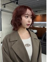 ニコ トウキョウ 渋谷(nico TOKYO)&nbsp;ダブルカラーチェリーレッドピンクブラウン韓国レイヤーロング