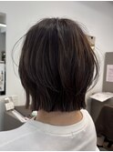 レイヤーボブ　ボブくびれ　レイヤーカット　20.30代ボブ　縮毛
