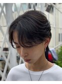 毛流れヘア／センターパート／メンズカット／メンズ／パーマ