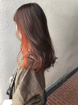 アムプリエ(Ame briller) ☆耳掛けオレンジベージュインナーカラー☆