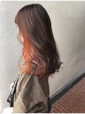 ☆耳掛けオレンジベージュインナーカラー☆