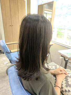 ロアヘアーコーディネート 京都駅前店(LoRE hair coordinate) LoRE☆暗髪艷ベージュ×セミディ外ハネ