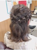 【キュートな♪】編み込み×ハーフアップ