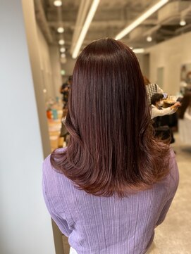 アヴァンス 京橋店(AVANCE) フェイスレイヤーカット×ピンクブラウン