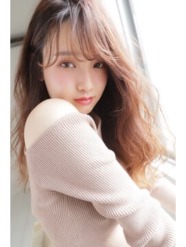 ドルチェ(Dolce) シースルーバングベージュナチュラルウェーブロングレイヤー